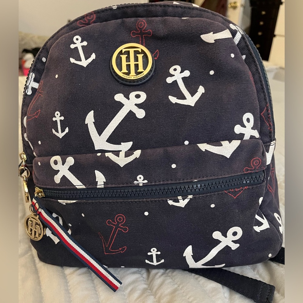 Tommy Hilfiger-Nautical Canvas Backpack with Anchor Print.